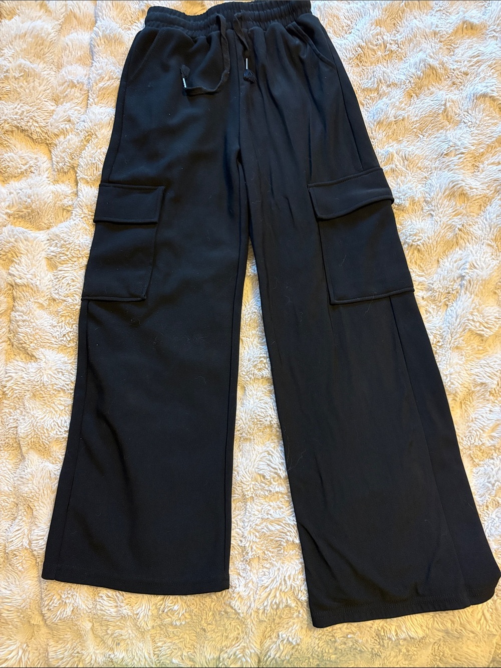 New Mix Black Wide-Leg Cargo Jumpsuit Pants